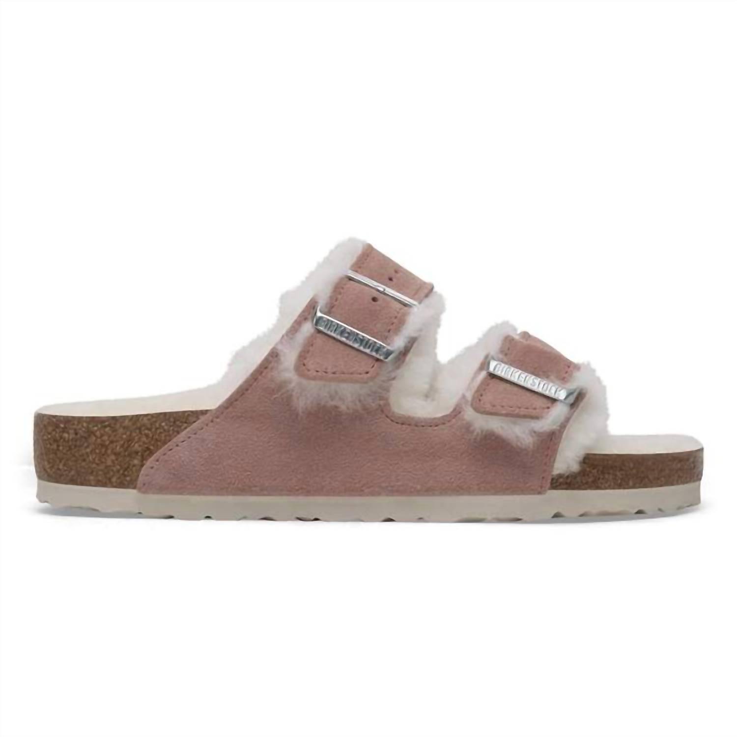 New Birkenstock Women's Arizona Shearling Sandals In Pink Clay
